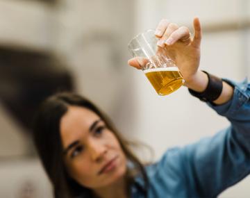 研究人员分析啤酒